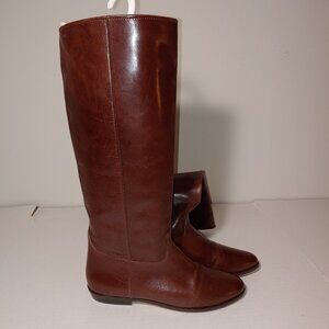 Nine West "Laureen" Sz 7 Brown Leather Tall Boots